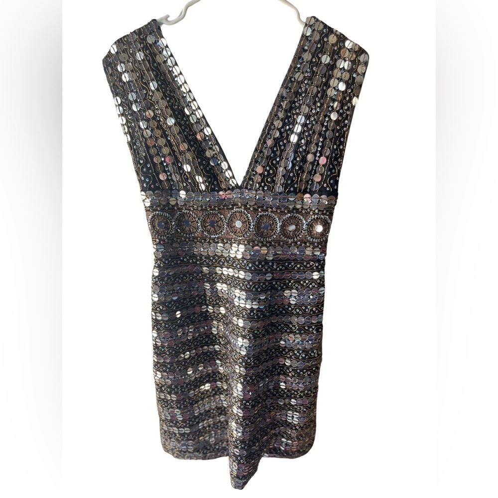 SCALA 100% Silk Designer Sequin Dress